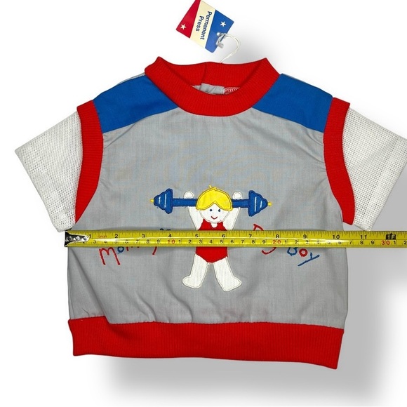 Vintage Cradle Togs Boys “Mommy’s Big Boy” Shirt Appliqué , Button Back ,9mo NWT - Picture 7 of 7